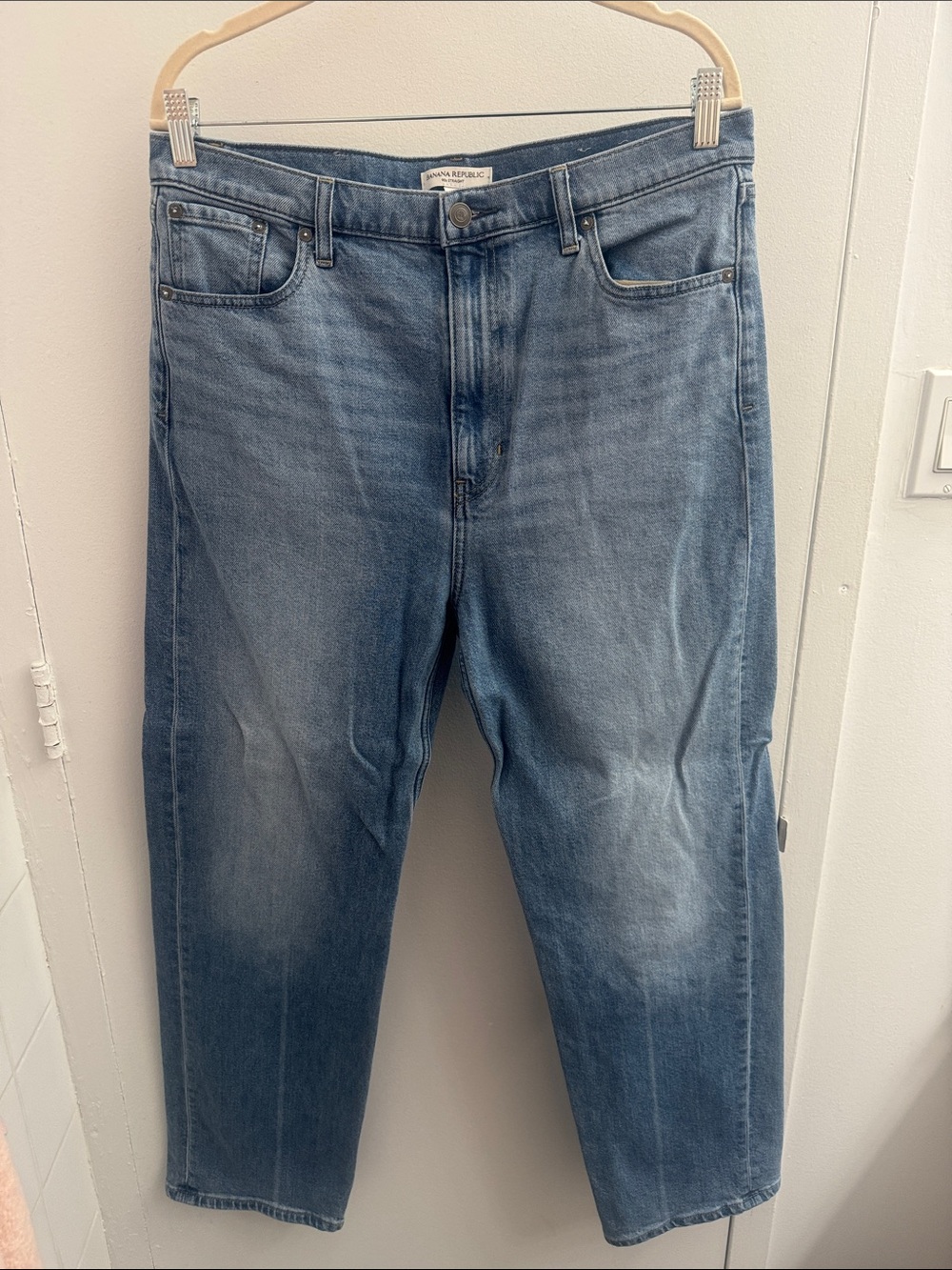 Banana Republic Straight-Leg Light Blue Jeans